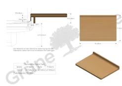 Ablageboard SiduB 48 x T 34 x H 4,8 cm (Buche, rechts)