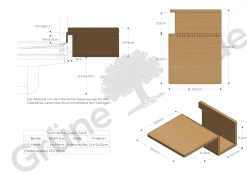 Ablageboard Sidu mit BücherfachB 34 x T 48 x H 19 cm (Buche, rechts)