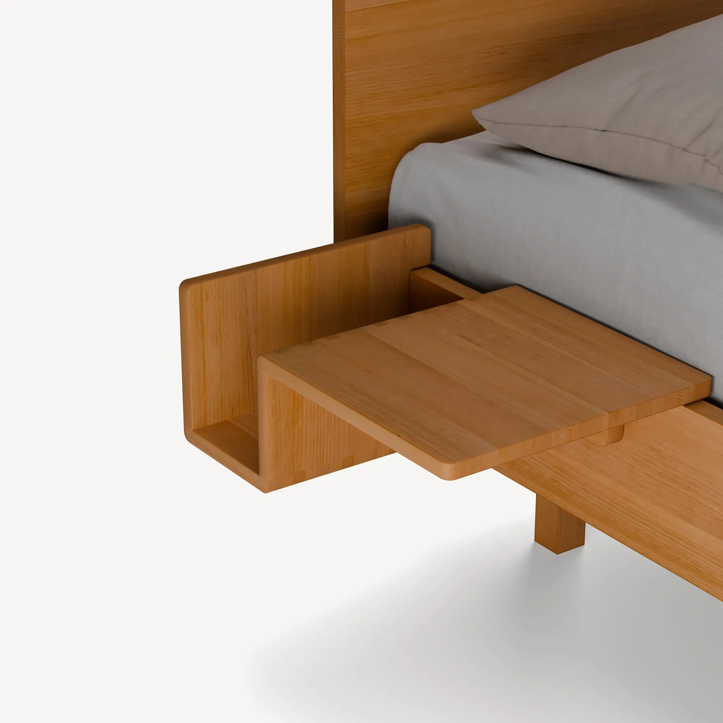 Ablageboard Sidu mit BücherfachB 34 x T 48 x H 19 cm (Buche, rechts)