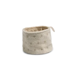 Aufbewahrungskorb Pünktchen14 x 17 cm, 100 % Baumwolle, GOTS (natur)