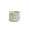Aufbewahrungskorb Pünktchen14 x 17 cm, 100 % Baumwolle, GOTS (mattgrün)