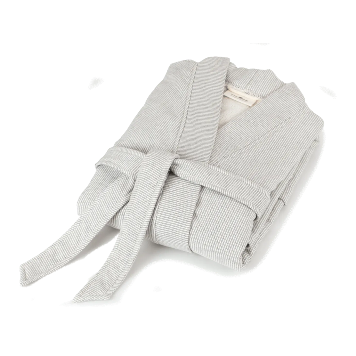 Bademantel Nika Unisexgraphit gestreift, 100 % Baumwolle, GOTS (S)