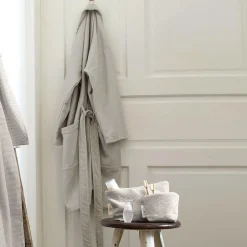 Bademantel Streifen für Damen und Herren100 % Baumwolle, GOTS (Damen XS/S)