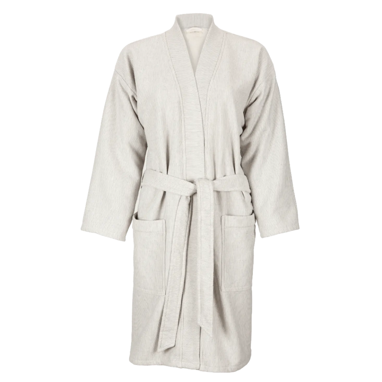 Bademantel Streifen für Damen und Herren100 % Baumwolle, GOTS (Damen XS/S)