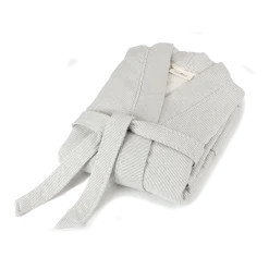 Bademantel Streifen für Damen und Herren100 % Baumwolle, GOTS (Damen XS/S)