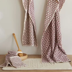 Badtextilien Yuma100 % Baumwolle, Jacquard, GOTS (malve, Handtuch 50 x 100 cm)