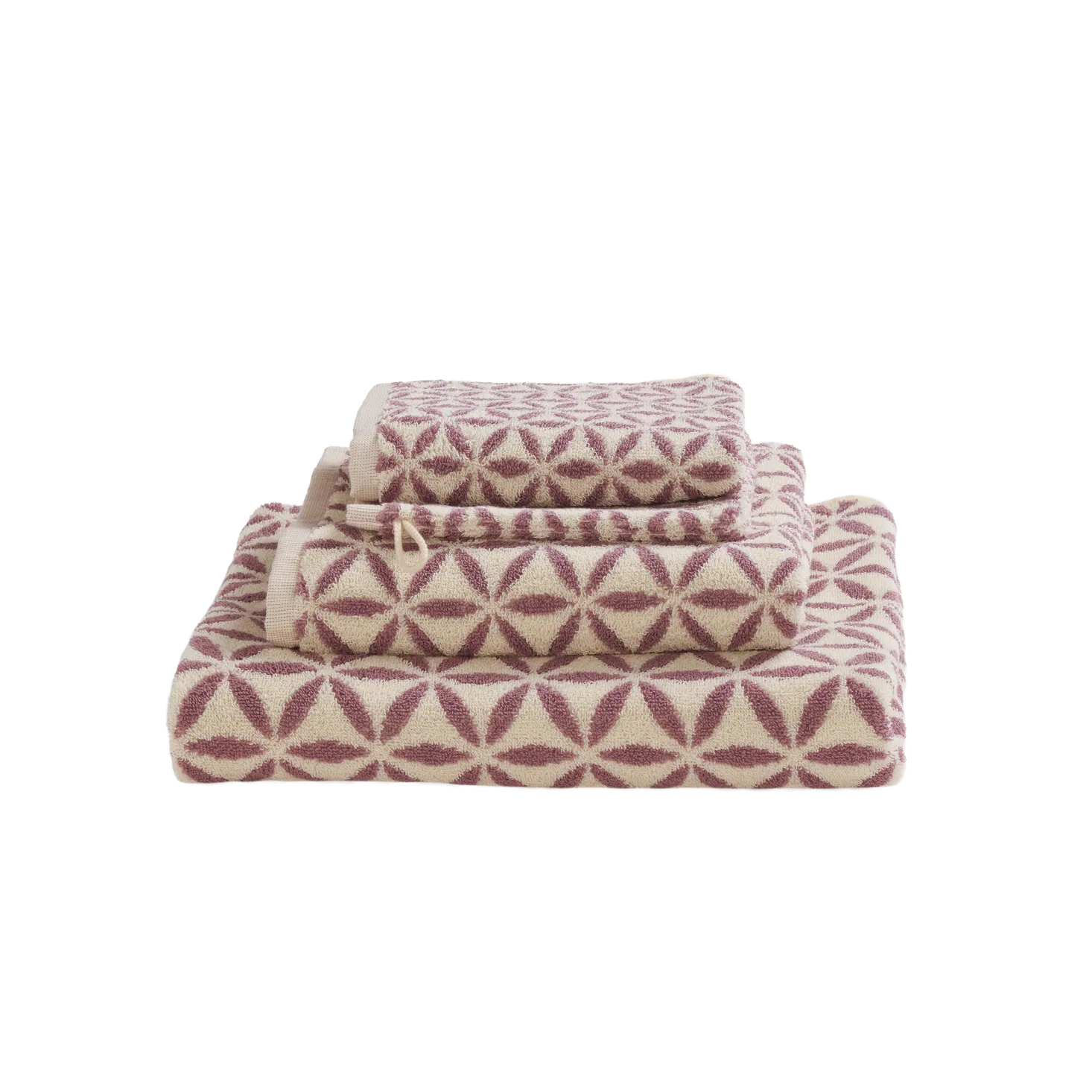 Badtextilien Yuma100 % Baumwolle, Jacquard, GOTS (malve, Handtuch 50 x 100 cm)
