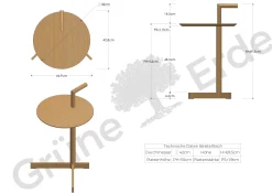 Beistelltisch Kosu Pur(Eiche, mit Griff, ø 42 x H 69,5 cm)