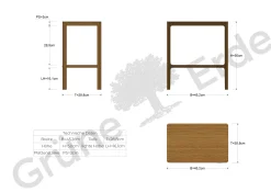 Beistelltisch Tenso B45,2 x T 28,7 x H 50 cm (Buche)