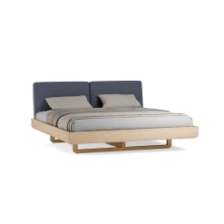 Bett Almara(Wollstoff Elverum Fjord, Esche, 200 x 200 cm)