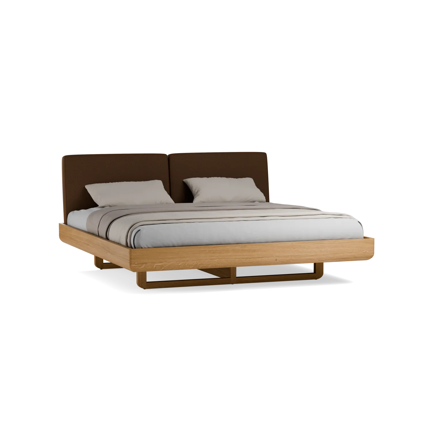 Bett Almara(Wollstoff Kaland Tundra, Eiche, 200 x 200 cm)