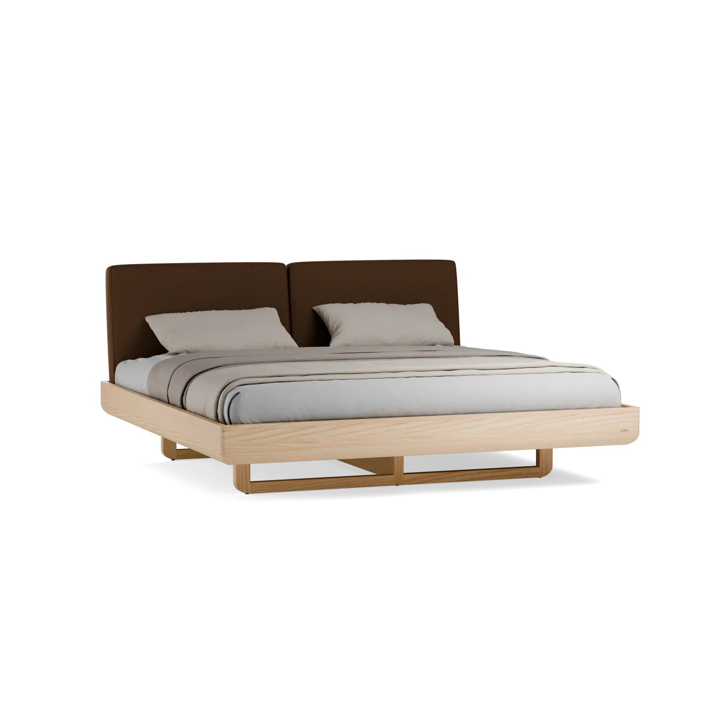 Bett Almara(Wollstoff Kaland Tundra, Esche, 200 x 200 cm)