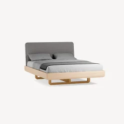 Bett Almara(Wollstoff Kaland kiesel, Esche, 160 x 200 cm)