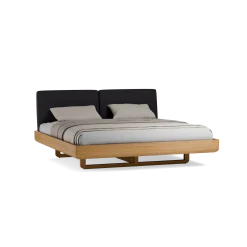 Bett Almara(Wollstoff Stavang stein, Eiche, 200 x 200 cm)