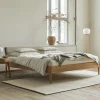 Bett Almeno Housse mit Weisspolsterung(Wollstoff Tano natur, 160cm)