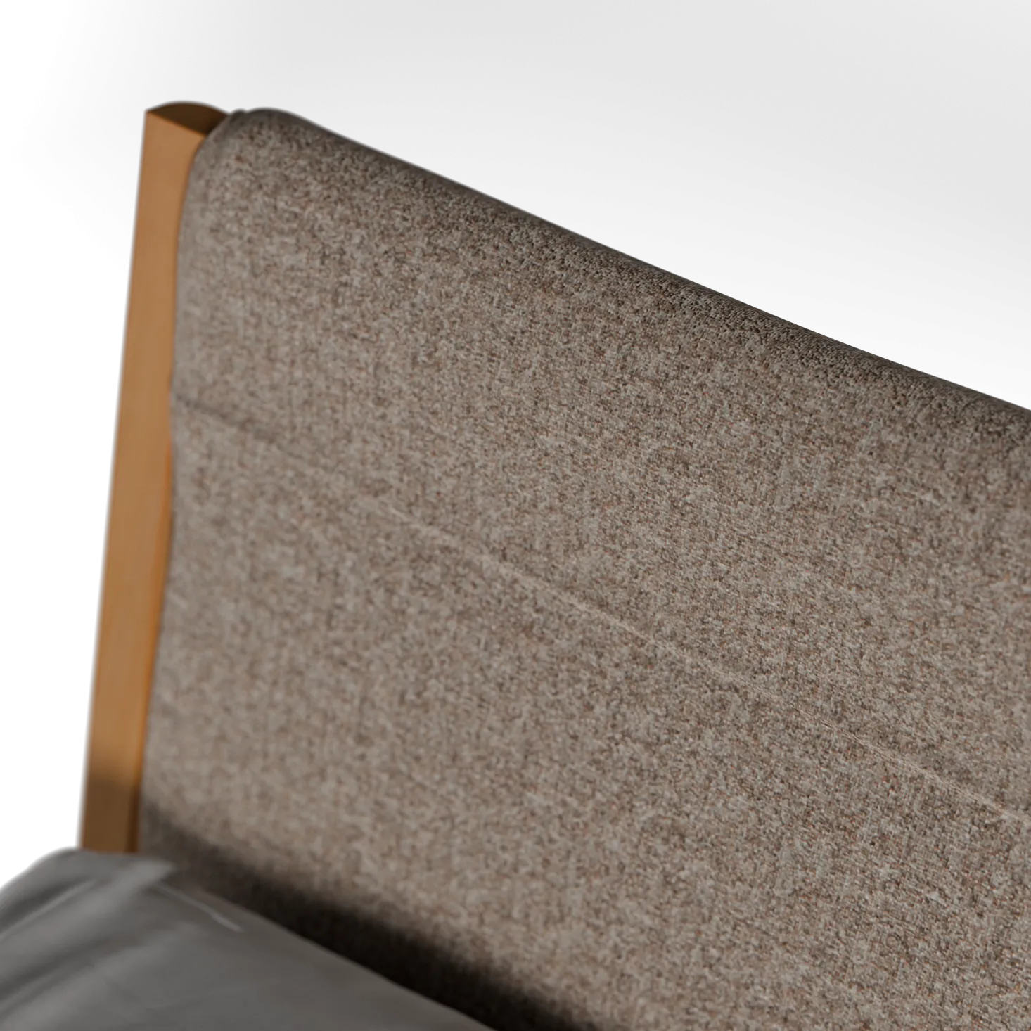 Bett Almeno Housse mit Weisspolsterung(Wollstoff Tano natur, 160cm)