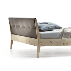 Bett Almeno Housse mit Weisspolsterung(Wollstoff Kaland ziegel, 120cm)