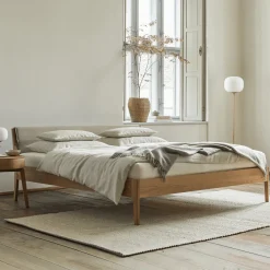 Bett Almeno Housse mit Weisspolsterung(Wollstoff Kaland ziegel, 120cm)