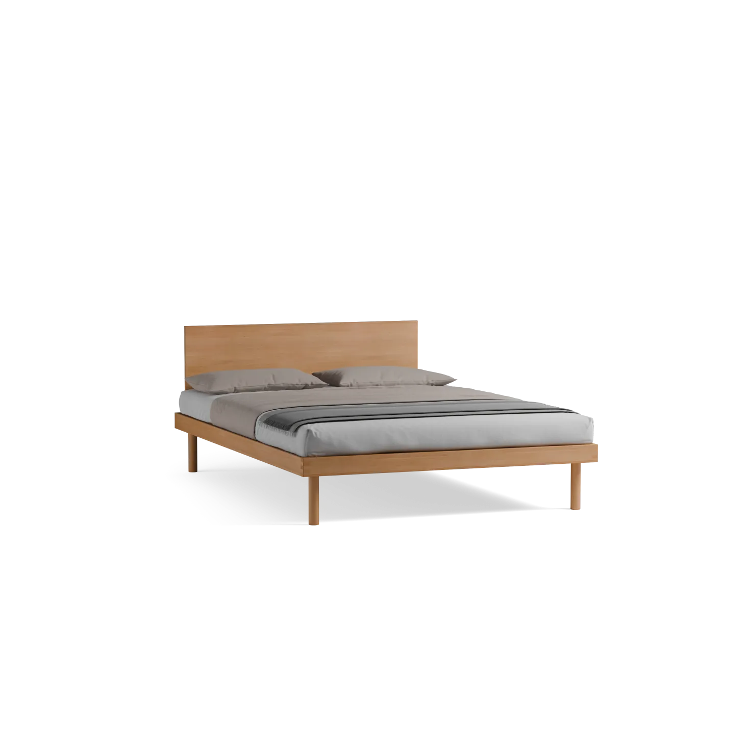 Bett Jukai Pur mit Flächenbetthaupt(Buche, 140 x 200 cm, mit Flächenbetthaupt)
