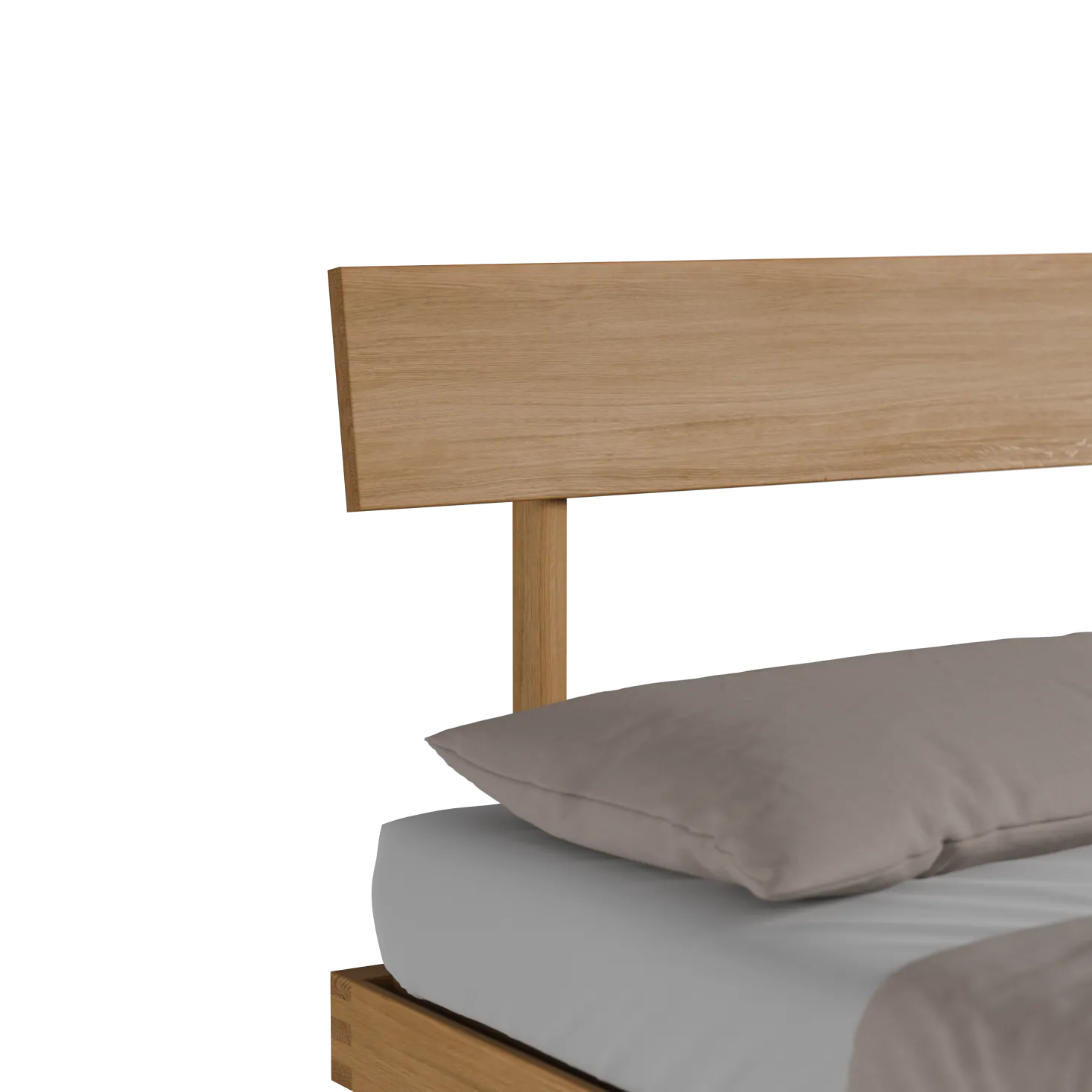 Bett Jukai Pur mit Stegbetthaupt(Eiche, 140 x 200 cm, mit Stegbetthaupt)