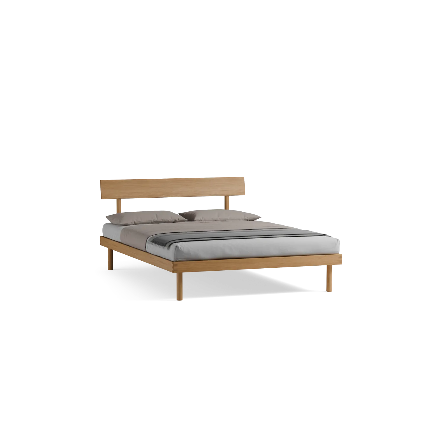 Bett Jukai Pur mit Stegbetthaupt(Eiche, 140 x 200 cm, mit Stegbetthaupt)