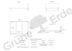 Bett Jukai Pur mit Stegbetthaupt(Baumwollstoff Ondula Taupe, Eiche, 140 x 200 cm, mit Betthaupt und Betthaupthousse)