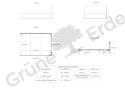 Bett Jukai Pur mit Stoffhoussen(Baumwollstoff Ondula Taupe, Eiche, 140 x 200 cm, mit Stoffhoussen)