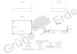 Bett Jukai Pur mit Stoffhoussen(Baumwollstoff Ondula Taupe, Buche, 140 x 200 cm, mit Stoffhoussen)