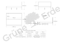 Bett Kiramo(Holz, Zirbe, 160 x 200 cm)