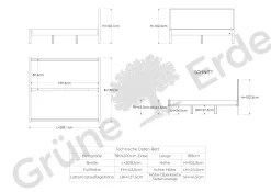 Bett Kiramo(Holz, Zirbe, 180 x 200 cm)
