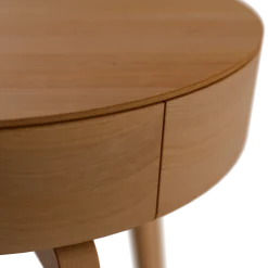 Bettkästchen/Beistelltisch Mitsu mit einer SchubladeH 52,5 cm, ø 50 cm (Buche)