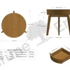 Bettkästchen/Beistelltisch Mitsu mit einer SchubladeH 52,5 cm, ø 50 cm (Eiche)