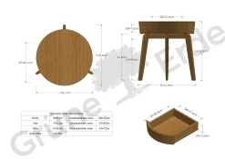 Bettkästchen/Beistelltisch Mitsu mit einer SchubladeH 52,5 cm, ø 50 cm (Eiche)