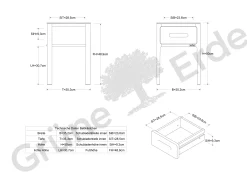 Bettkästchen Tenso(Kernbuche, 1 Lade)