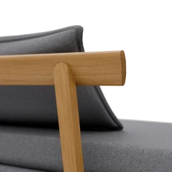 Bettsofa Doppio 160x200 cm inkl. 2 Kissen(Wollstoff Stavang kiesel, Eiche)
