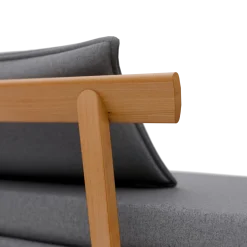 Bettsofa Doppio 160x200 cm inkl. 2 Kissen(Wollstoff Stavang kiesel, Buche)