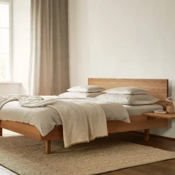 Bett Tesoro mit Holzbetthaupt(Eiche, 160 x 200 cm)