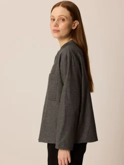 Bluse aus Bio-Baumwolle(anthrazit melange, 34)