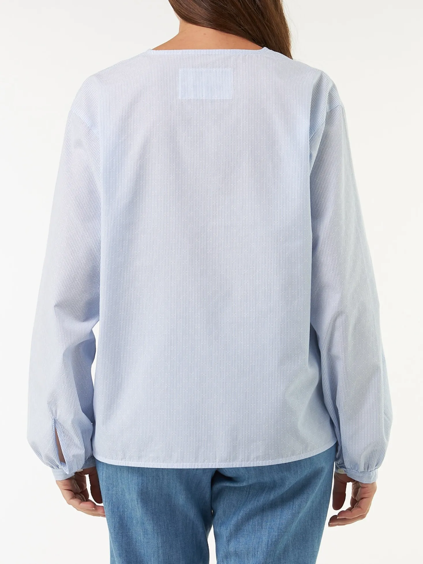 Bluse aus Bio Baumwolle(blau/weiss streif, 38)