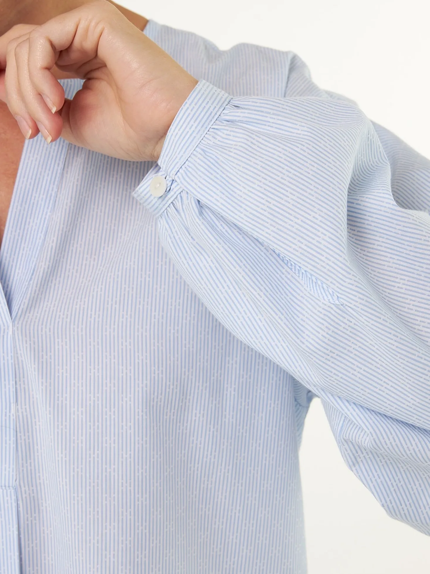 Bluse aus Bio Baumwolle(blau/weiss streif, 38)