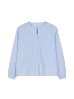 Bluse aus Bio Baumwolle(blau/weiss streif, 38)