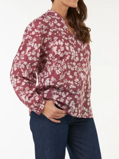 Bluse aus Bio Baumwolle(blumendruck traube, 38)