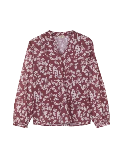 Bluse aus Bio Baumwolle(blumendruck traube, 38)