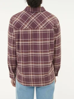 Bluse aus Bio-Baumwolle(karo aubergine, 44)