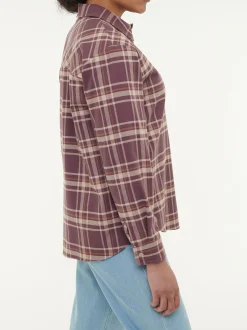 Bluse aus Bio-Baumwolle(karo aubergine, 44)