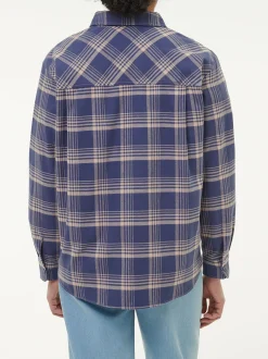 Bluse aus Bio-Baumwolle(karo royalblau, 44)