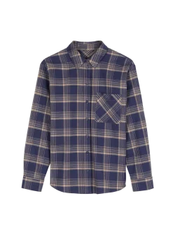 Bluse aus Bio-Baumwolle(karo royalblau, 44)