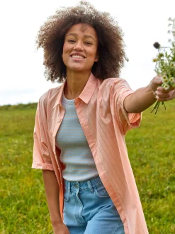 Bluse aus Bio-Baumwolle(peach, XS)