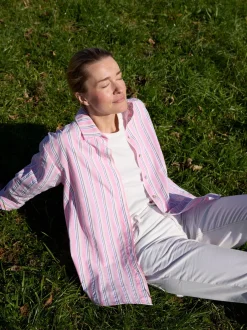 Bluse aus Bio-Baumwolle(rose/multistreif , 40)