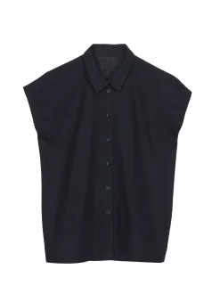 Bluse aus Bio-Baumwolle und Leinen(navy, 42)